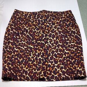 Merona Navy Blue Leopard Print Pencil Skirt w/ Pockets Size 10